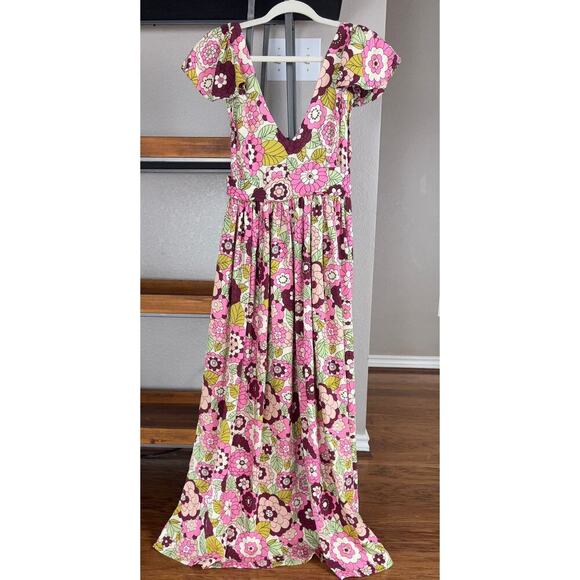 B42 Dodo Bar Or Floral Dress Womens Small Boho Swiftie Dollcore Holiday Garden - Picture 5 of 11